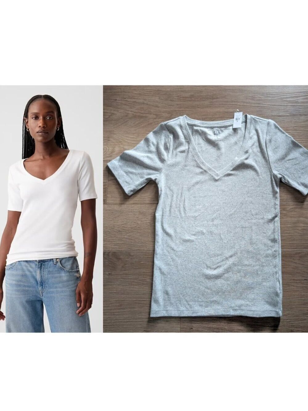 Gap | Modern V-Neck T-Shirt In Light Heather Grey
